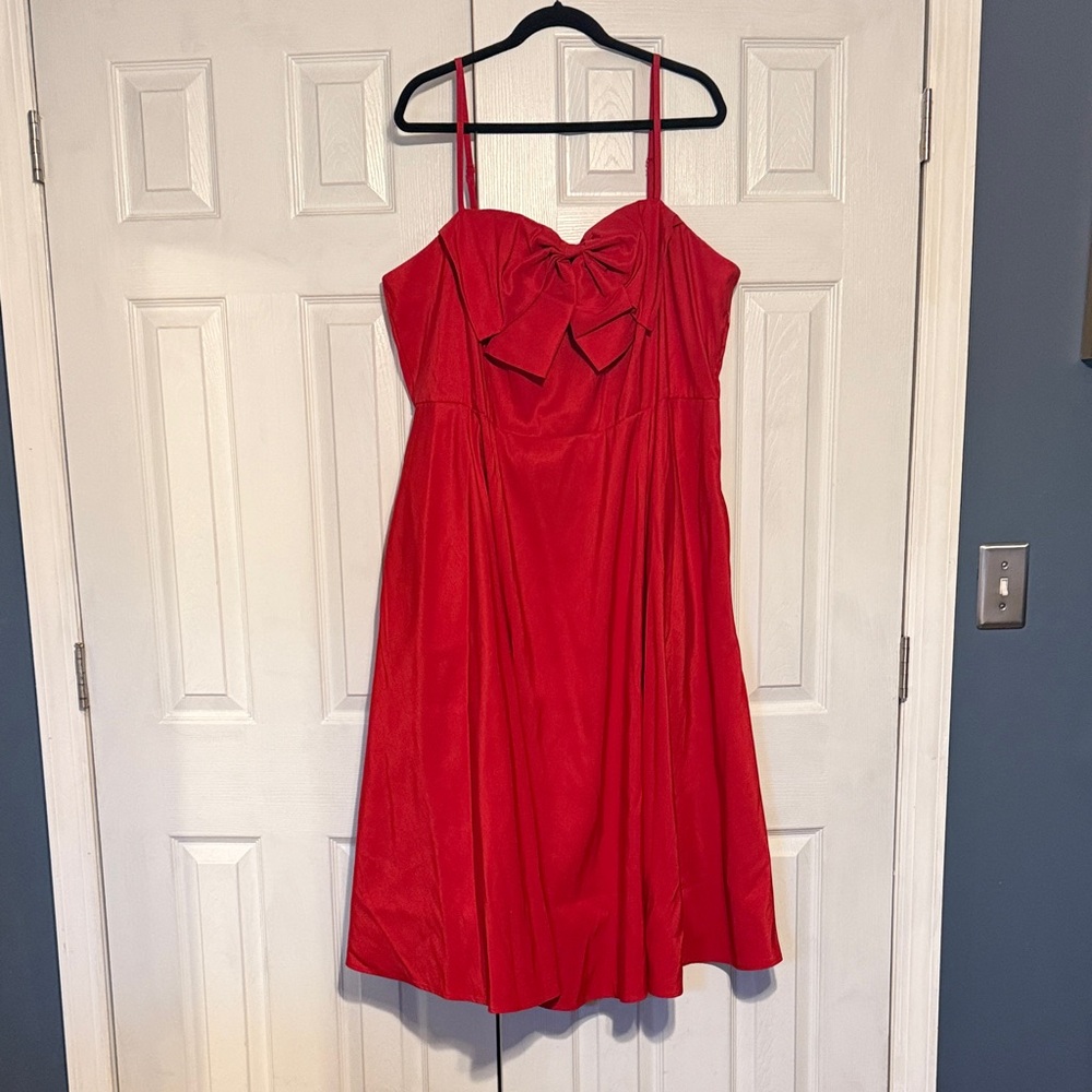 A New Day Red Bow Midi Dress